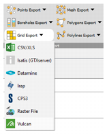 Location of the Datamine Export: in Grid Export