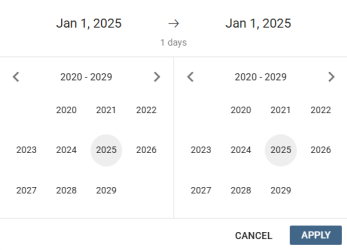 Calendar year view (modern logsheet)